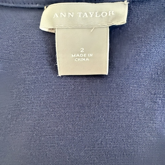 Ann Taylor Navy Blue Sleeveless Silver Button Down Dress Size 2 Straight Fit - Picture 6 of 10